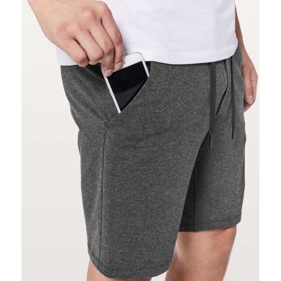 Lululemon City Sweat Short Mens Small 9.5 Inseam Heathered Black Athletic - Picture 3 of 13